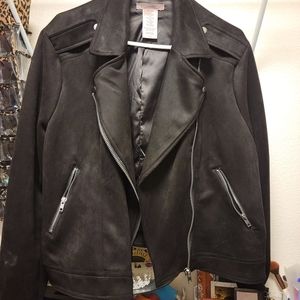 Faux leather moto jacket